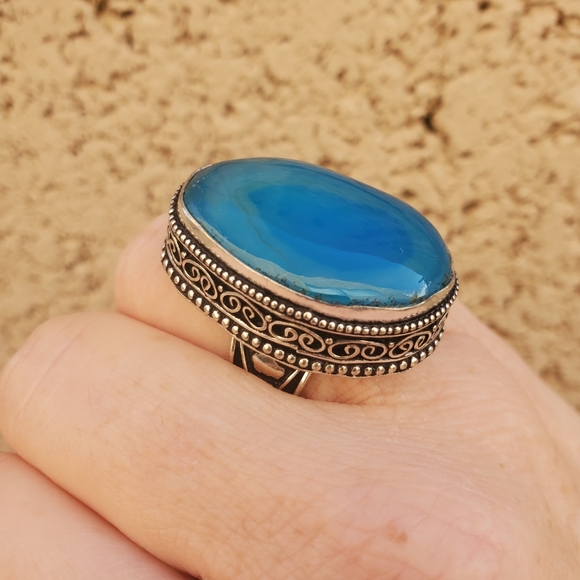 New Solar Agate 925 Silver Statement Ring. - Picture 14 of 16
